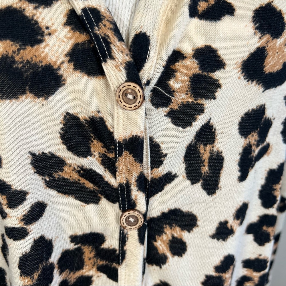Janette Plus Leopard Print Button Front Top - image 6